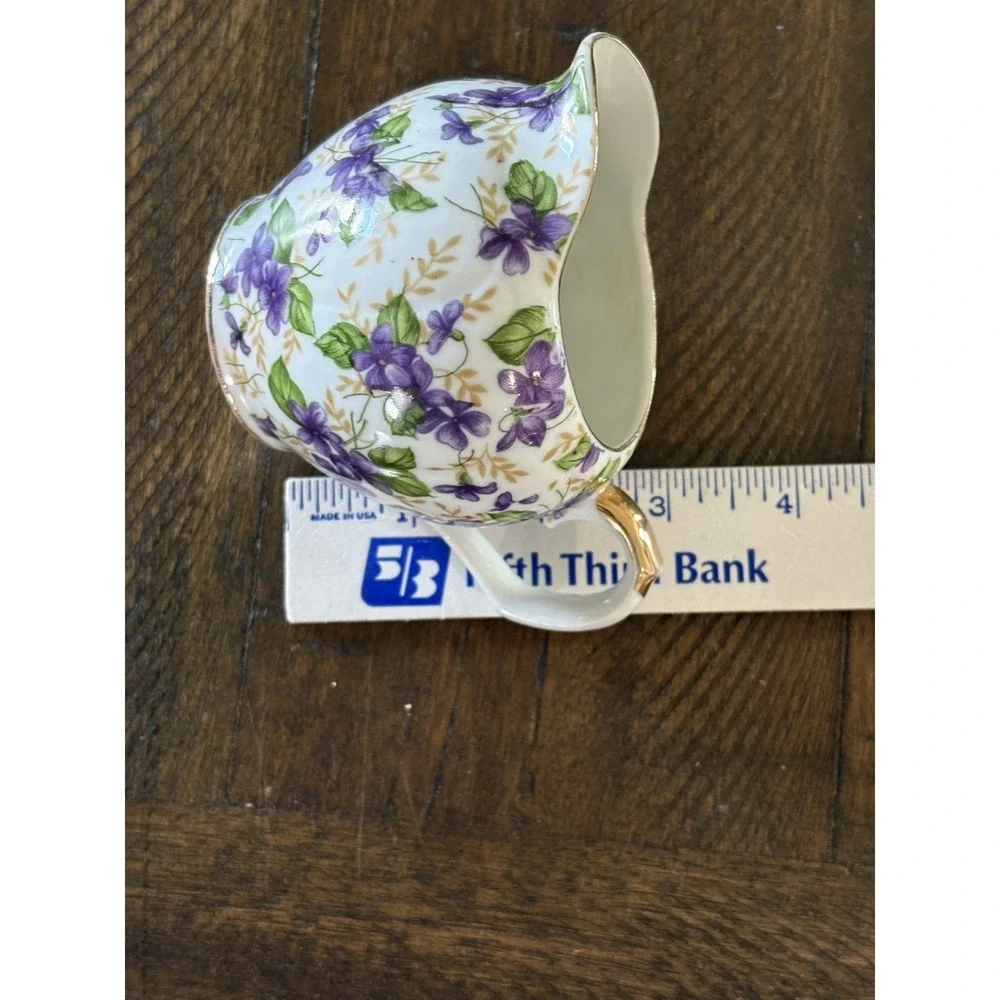 VTG Forget me Not or Violet petite creamer gold accents Japan Cottage Garden
